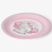 Roze olifant papieren bordje (Gekanteld)