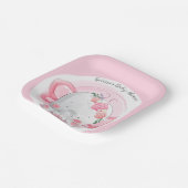 Roze olifant papieren bordje (Gebogen)