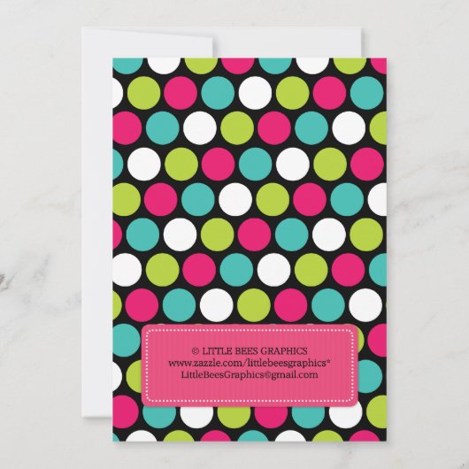 Roze olifant Polkadot Baby shower Uitnodiging (Achterkant)