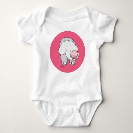 Roze olifant romper (Voorkant)