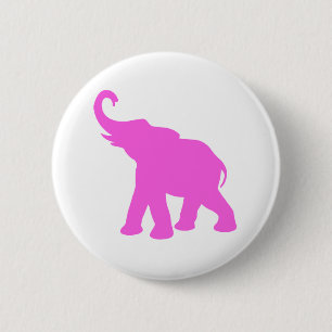 Roze olifant ronde button 5,7 cm