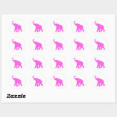 Roze olifant ronde sticker (Vel)