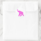 Roze olifant ronde sticker (Tas)