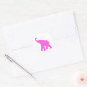 Roze olifant ronde sticker (Envelop)
