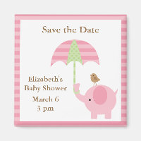 Roze Olifant Save the Date Magneten
