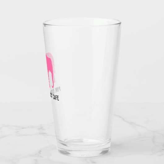 Roze olifant silhouet gepersonaliseerd glas (Links)