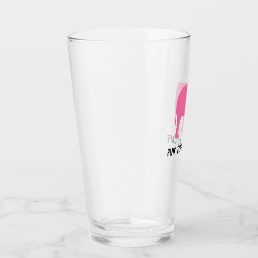 Roze olifant silhouet gepersonaliseerd glas (Rechts)