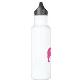 Roze olifant silhouet met Jouw tekst Waterfles (Links)