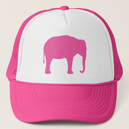 Roze Olifant Silhouet Trucker Pet (Voorkant)