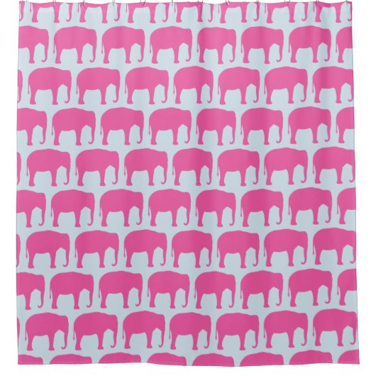Roze olifant silhouetten patroon douchegordijn (Voorkant)