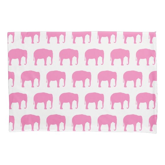 Roze olifant silhouetten patroon kussensloop (Voorkant)
