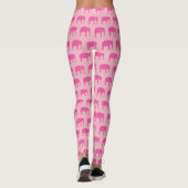 Roze olifant silhouetten patroon leggings (Achterkant)