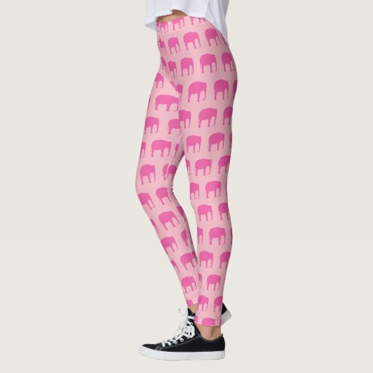 Roze olifant silhouetten patroon leggings (Links)