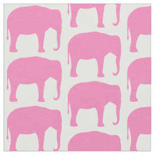 Roze olifant silhouetten patroon stof