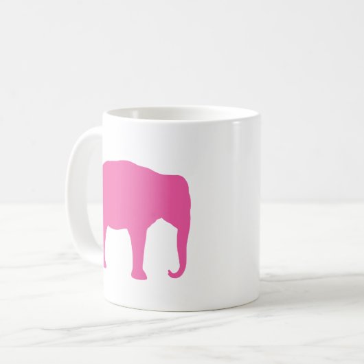 Roze olifant Silhouettes Koffiemok (Voorkant links)