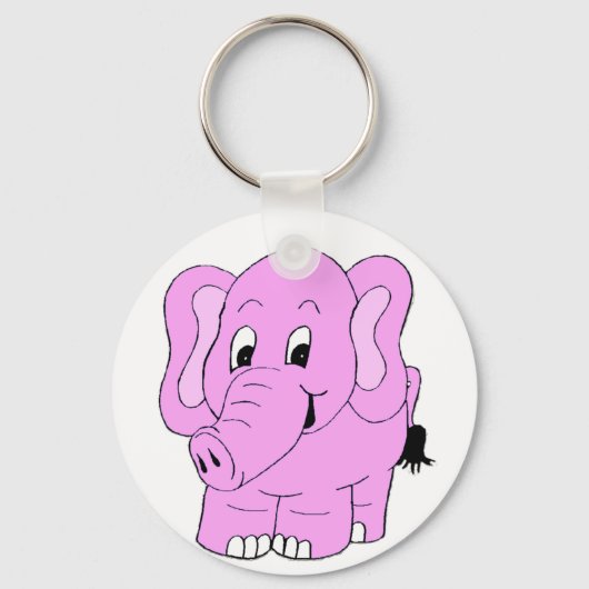 Roze olifant sleutelhanger (Voorkant)