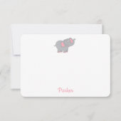 Roze olifant, speciaal gepersonaliseerd Kinder geb Bedankkaart (Voorkant)