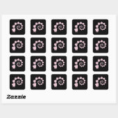 Roze olifant spiraal. vierkante sticker (Vel)