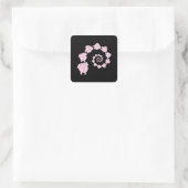 Roze olifant spiraal. vierkante sticker (Tas)