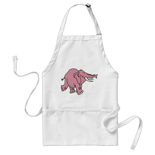 Roze olifant standaard schort (Voorkant)