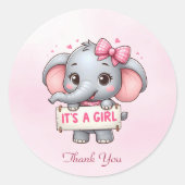 Roze olifant Sticker (Voorkant)