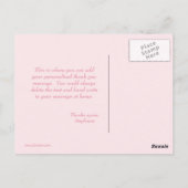 Roze olifant strepen dank u briefkaart (Achterkant)