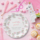 Roze Olifant Sweet Kleine Pinda Baby shower Papieren Bordje (Feest)