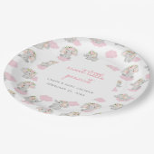 Roze Olifant Sweet Kleine Pinda Baby shower Papieren Bordje (Gekanteld)