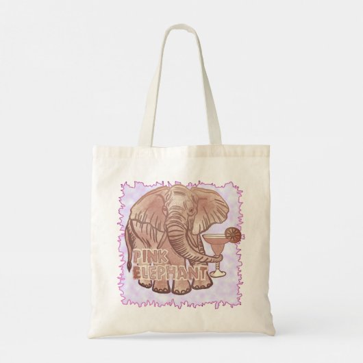 Roze olifant tote bag (Achterkant)