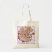Roze olifant tote bag (Voorkant)