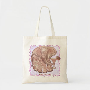 Roze olifant tote bag