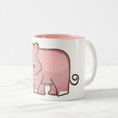 Roze olifant tweekleurige koffiemok (Voorkant rechts)