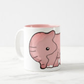 Roze olifant tweekleurige koffiemok (Voorkant links)