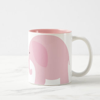 Roze olifant tweekleurige koffiemok