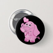 Roze olifant van Cute Valentijns Ronde Button 5,7 Cm (Voorkant /achterkant)