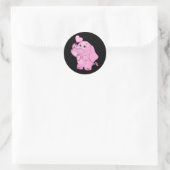 Roze olifant van Cute Valentijns Ronde Sticker (Tas)