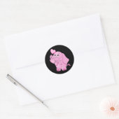 Roze olifant van Cute Valentijns Ronde Sticker (Envelop)