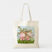 Roze Olifant Verbergt Zich Tote Bag (Achterkant)