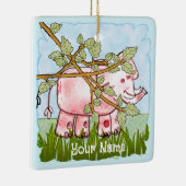 Roze Olifant Verbergt Zichzelf Keramisch Ornament (Rechts)