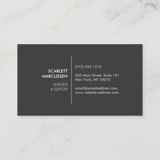 roze olifant visitekaartje (Achterkant)