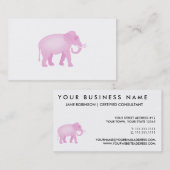Roze olifant visitekaartje (Voorkant / Achterkant)