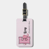 Roze olifant voor meisjes Letter E Bagagelabel (Voorkant verticaal)