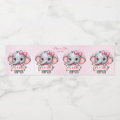 Roze olifant waterfles etiket (Enkel label)