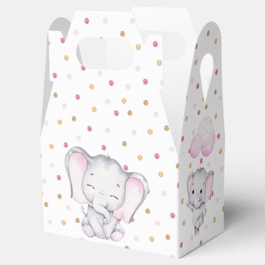 Roze olifant Waterverf Bedankdoosjes (Geopend)