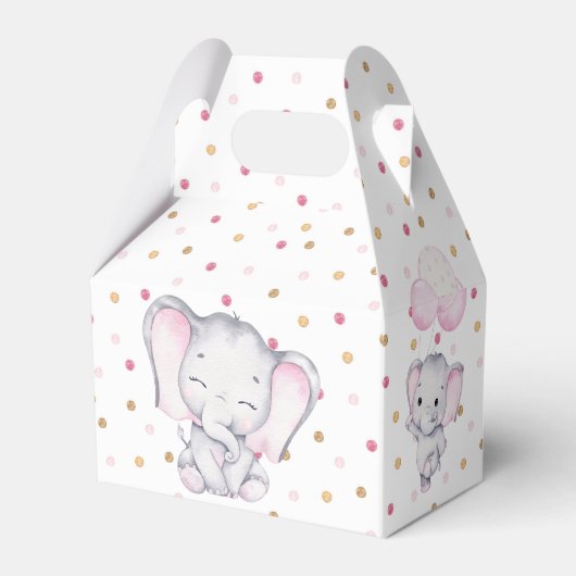 Roze olifant Waterverf Bedankdoosjes (Voorkant Zijde)