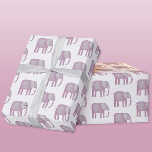 Roze olifant Waterverf Cadeaupapier