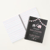 Roze olifanten Baby shower Chalkboard Guestbook | Notitieboek (Binnen)