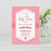 Roze Olifanten Baby shower Kaart (Staand voorkant)