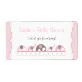 Roze Olifanten Baby shower Waterfles of Favor Etiket (Voorkant)
