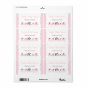Roze Olifanten Baby shower Waterfles of Favor Etiket (Full Sheet)
